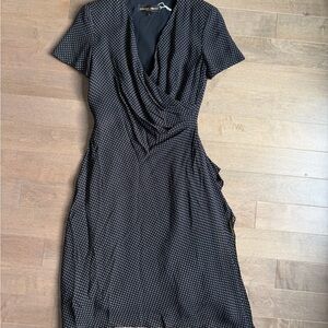 Donna Ricco Navy Polka Dot Midi Dress